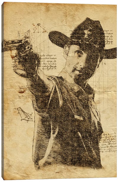 Rick Grimes Davinci Canvas Art Print - The Walking Dead