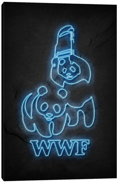 WWF Pandas Neon Canvas Art Print - Funky Fun