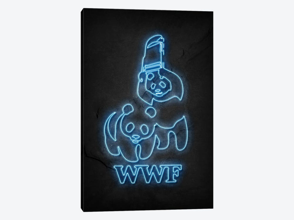 WWF Pandas Neon by Durro Art 1-piece Canvas Art Print