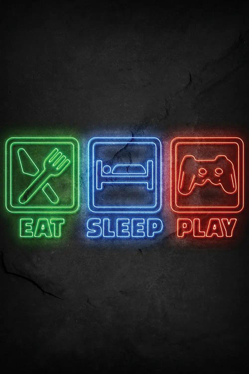 Eat Sleep Play Neon