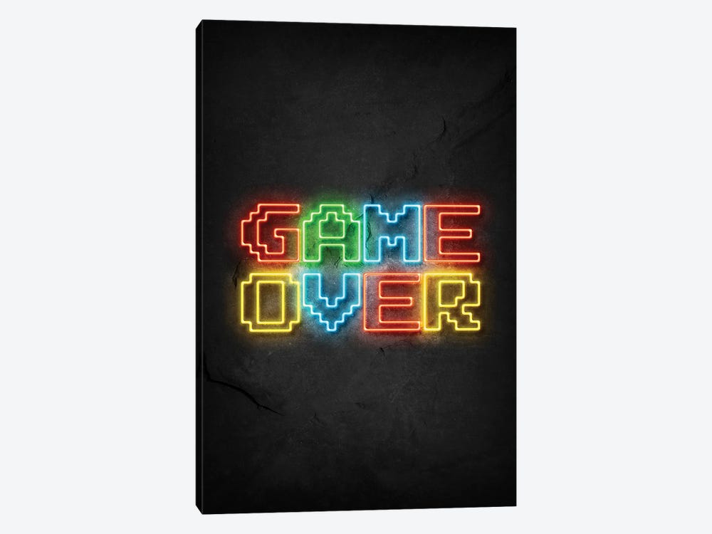 Game Over Neon by Durro Art 1-piece Art Print