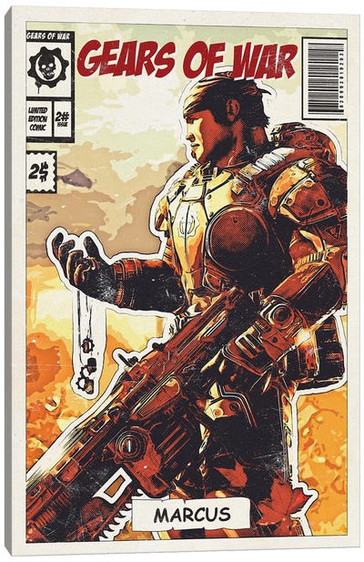 Gears of war Comic Canvas Art Print - Gears Of War