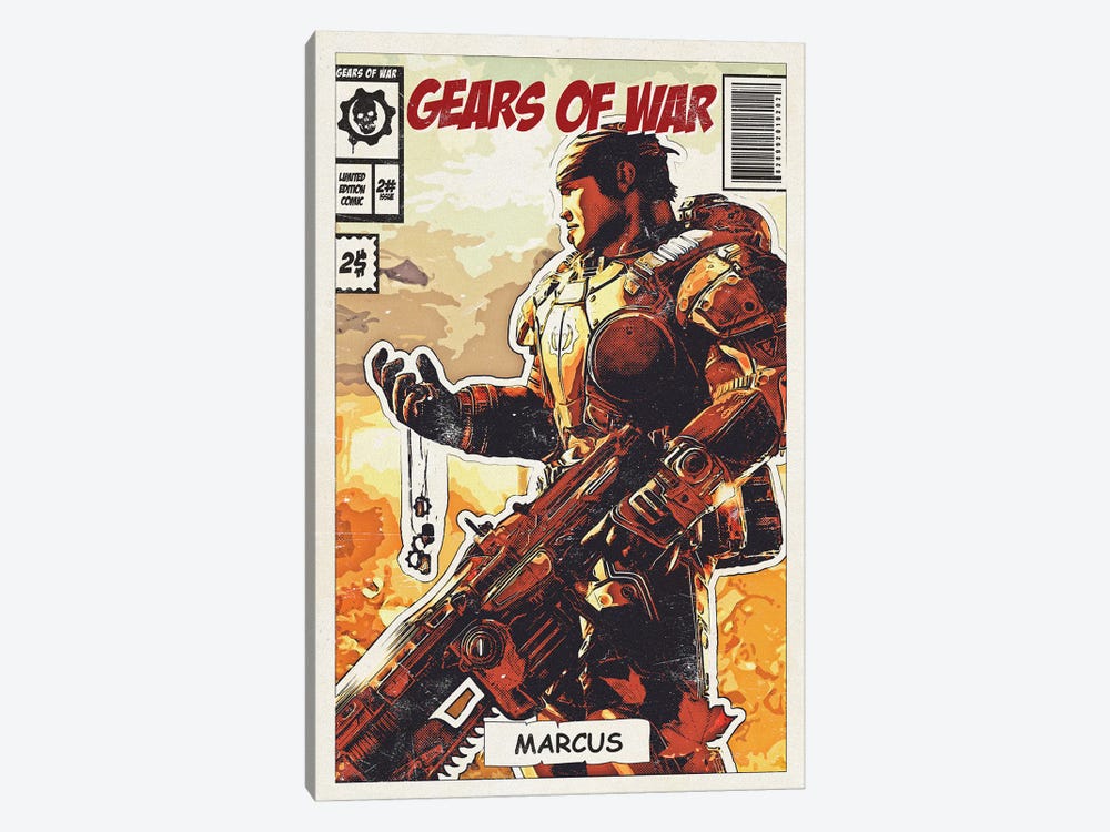 Gears of war Comic by Durro Art 1-piece Canvas Wall Art
