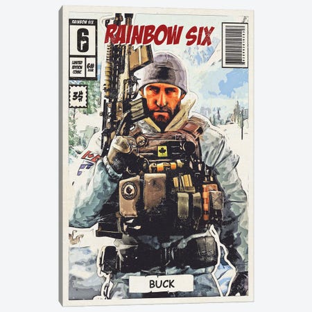 Rainbow Six Buck Comic Canvas Print #DUR686} by Durro Art Canvas Wall Art