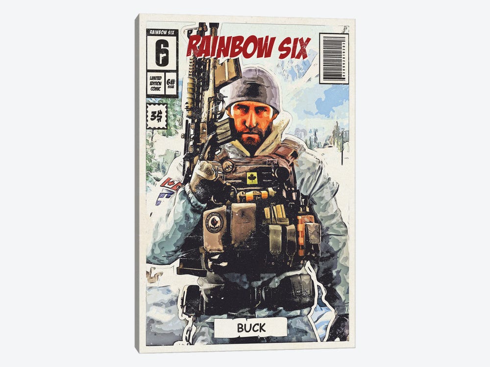 Rainbow Six Buck Comic by Durro Art 1-piece Canvas Art