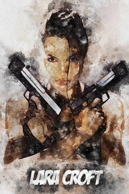 Lara Croft II Watercolor