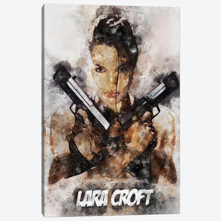 Lara Croft II Watercolor Canvas Print #DUR688} by Durro Art Canvas Print