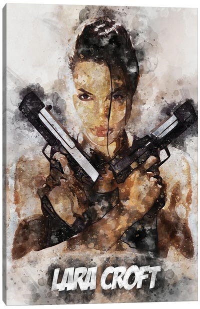Lara Croft II Watercolor Canvas Art Print