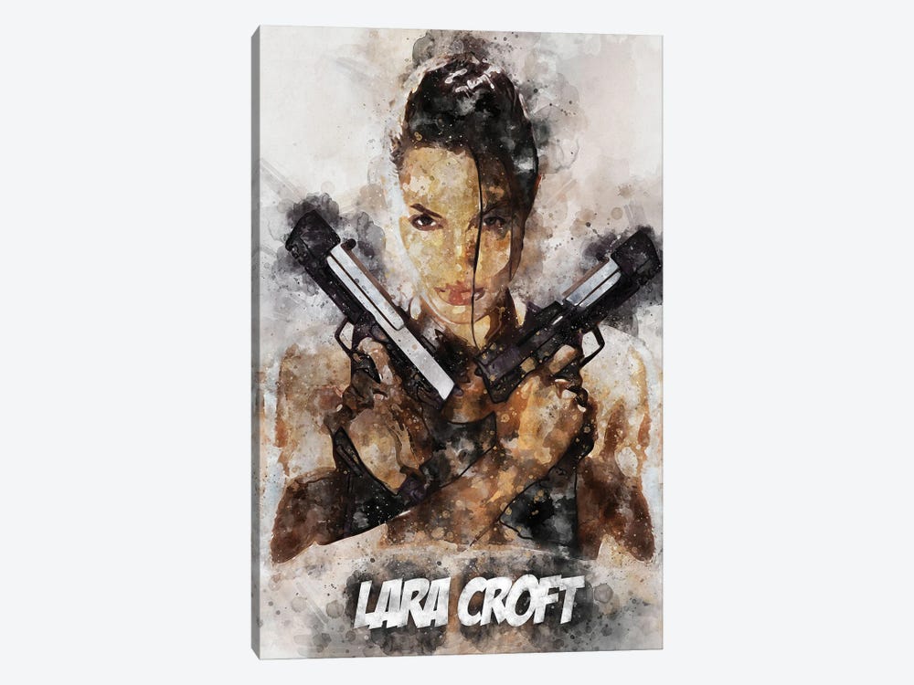 Lara Croft II Watercolor by Durro Art 1-piece Canvas Artwork