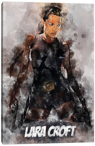 Lara Croft Watercolor II Canvas Art Print