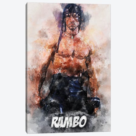 Rambo Watercolor II Canvas Print #DUR695} by Durro Art Art Print