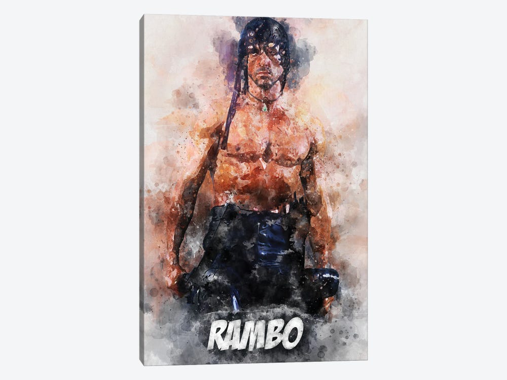 Rambo Watercolor II by Durro Art 1-piece Canvas Artwork