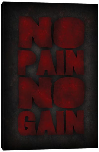 No Pain Canvas Art Print - Fitness Art