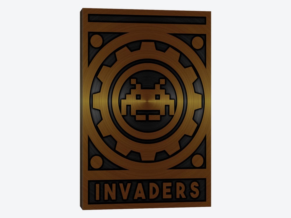Invaders Gold by Durro Art 1-piece Canvas Wall Art