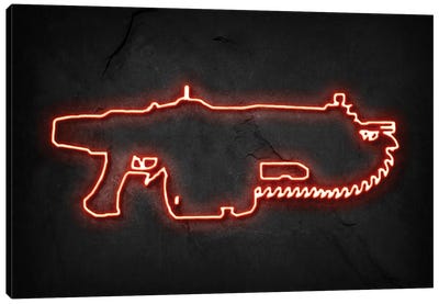 Lancer Neon Canvas Art Print - Gears Of War