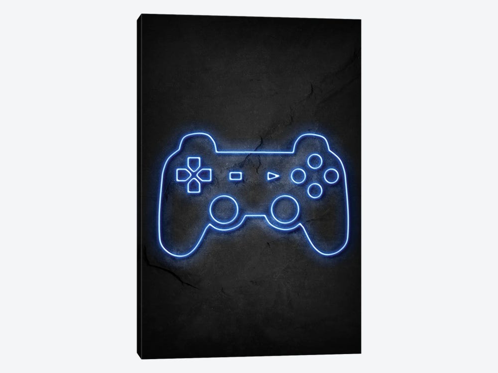 Playstation Controller Neon by Durro Art 1-piece Canvas Wall Art