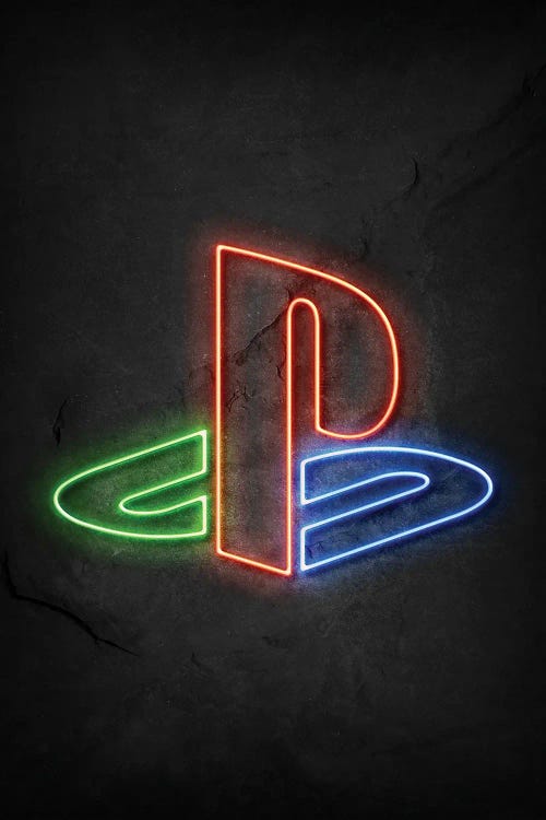 Playstation Neon Canvas Art Print by Durro Art |