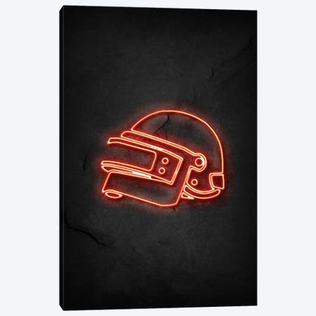 Pubg Helmet Neon Canvas Print #DUR742} by Durro Art Canvas Art