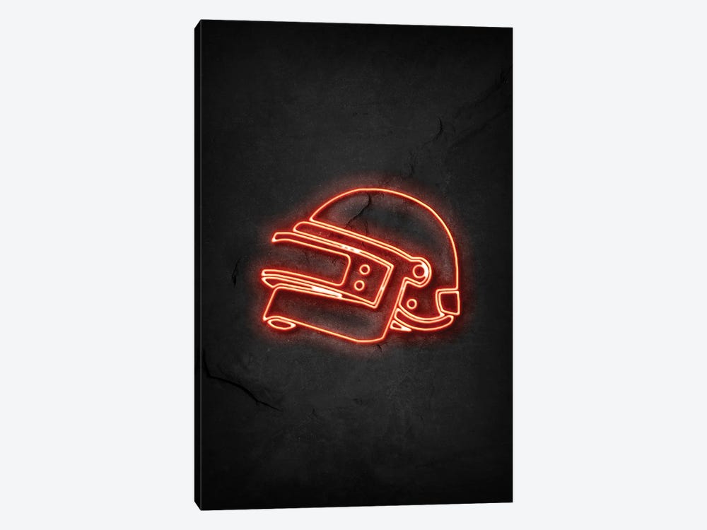 Pubg Helmet Neon by Durro Art 1-piece Canvas Print