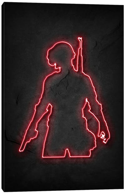 Pubg Soldier 2 Neon Canvas Art Print - PlayerUnknown's Battlegrounds