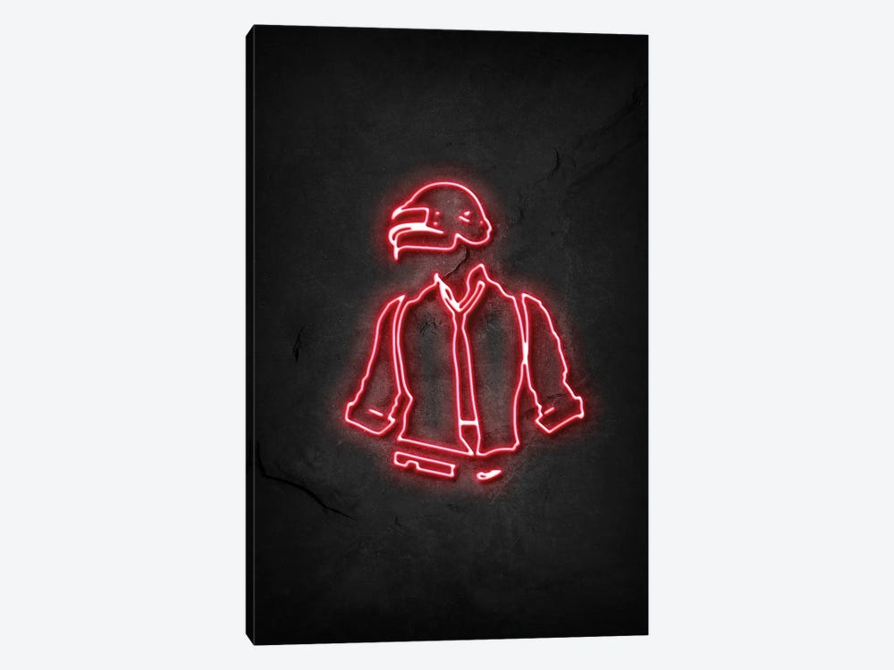 Pubg Soldier Red Neon by Durro Art 1-piece Canvas Print
