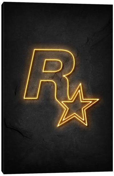 Rockstar Neon Canvas Art Print - Neon Art