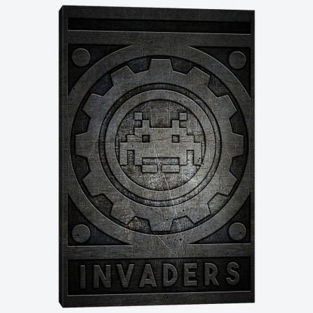 Invaders Metal Canvas Print #DUR759} by Durro Art Canvas Art Print