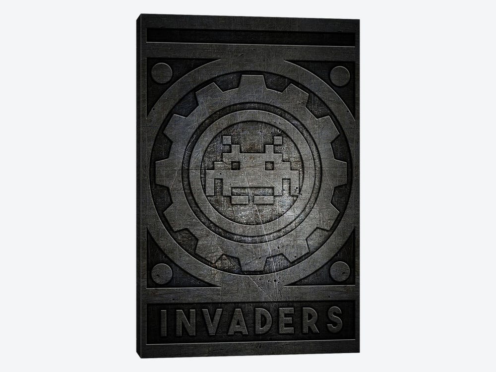 Invaders Metal by Durro Art 1-piece Canvas Print