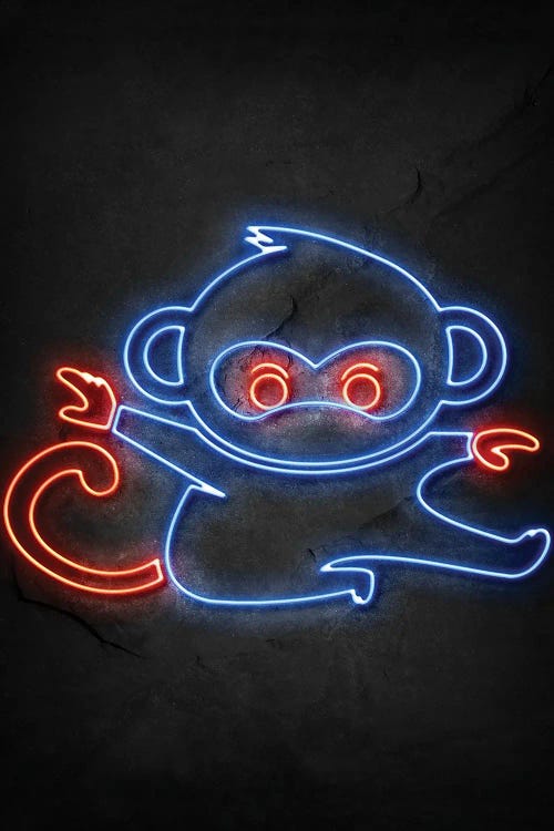 Monkey Ninja Neon by Durro Art wall art