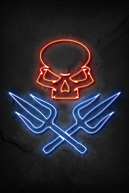 Skull And Swords Neon