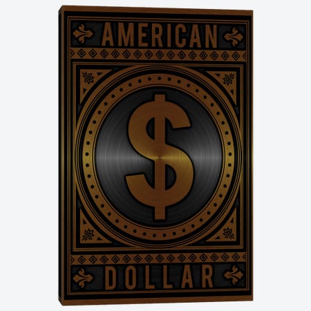 American Dollar Golden Canvas Print #DUR787} by Durro Art Art Print