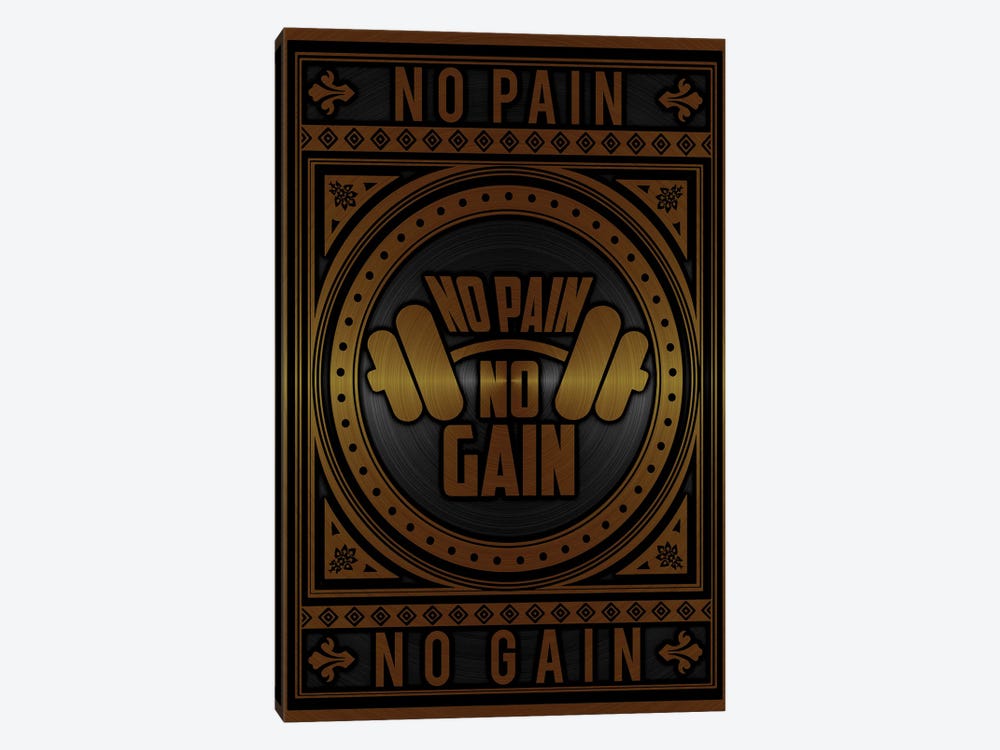 No Pain No Gain Golden by Durro Art 1-piece Canvas Artwork