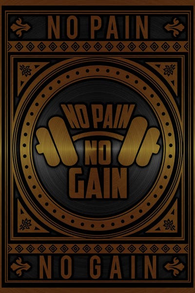 Fitness: No Pain No Gain Golden by Durro Art