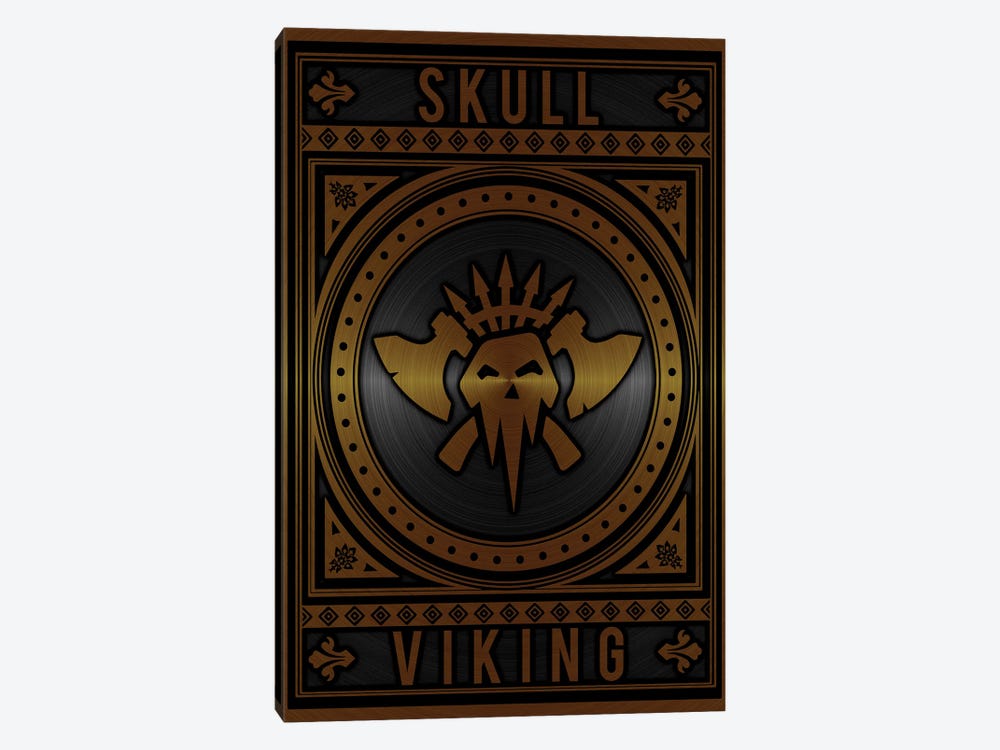 Skull Viking Golden by Durro Art 1-piece Art Print