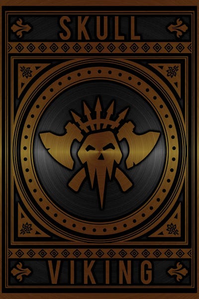 Abstract Photography: Skull Viking Golden by Durro Art