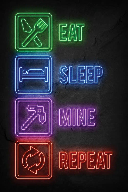 Eat Sleep Mine Repeat by Durro Art wall art