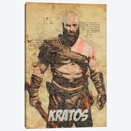 Kratos Vintage Canvas Print #DUR799} by Durro Art Art Print