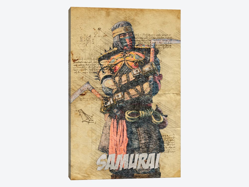 Samurai Vintage by Durro Art 1-piece Canvas Art