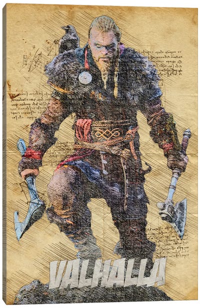 Valhalla Vintage Canvas Art Print - Assassin's Creed