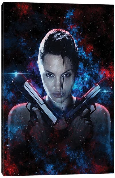 Tomb Raider Nebula Canvas Art Print - Angelina Jolie