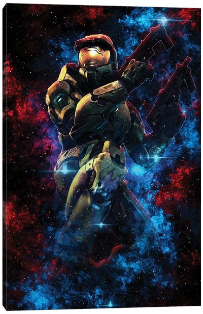 Master Chief Nebula Canvas Art Print - Halo Game Series