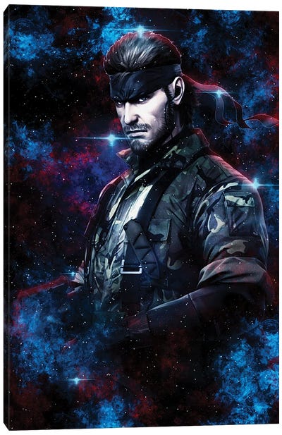 Solid Snake Nebula Canvas Art Print - Other Video Game Characters