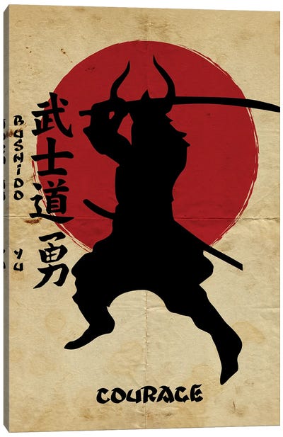 Bushido Courage Canvas Art Print - Samurai