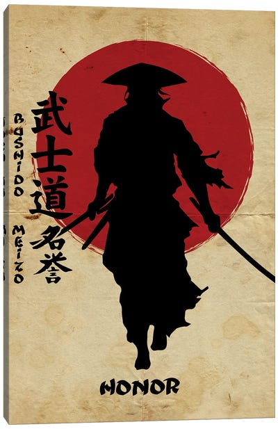 Bushido Honor Canvas Art Print - Samurai Art