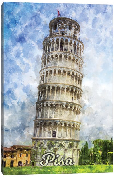 Pisa Canvas Art Print - Leaning Tower of Pisa