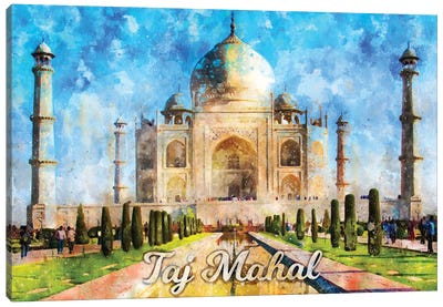 Taj Mahal Canvas Art Print - The Seven Wonders of the World