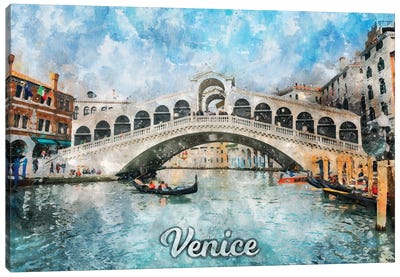 Venice Canvas Art Print - Rialto Bridge