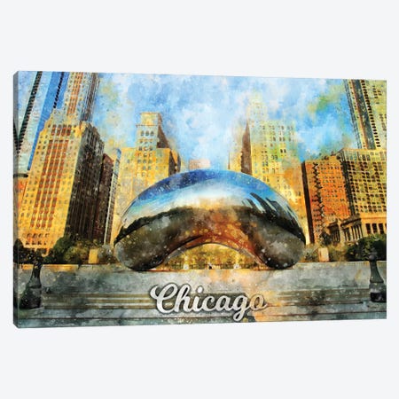 Chicago Canvas Print #DUR856} by Durro Art Art Print