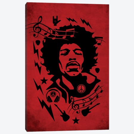Hendrix Red Canvas Print #DUR860} by Durro Art Canvas Print