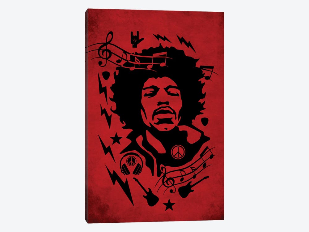 Hendrix Red by Durro Art 1-piece Art Print